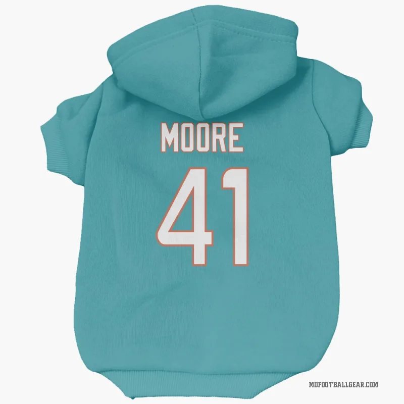 Louis Moore  Aqua Miami Dolphins  Cat & Dog Pet Hoodie