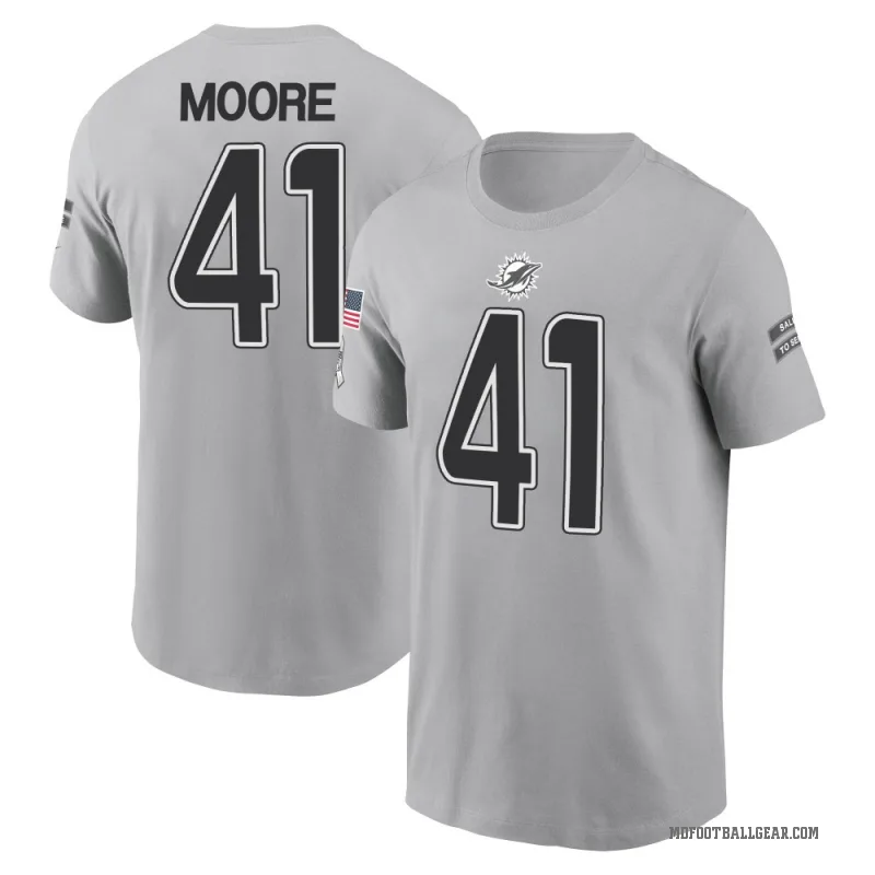 Louis Moore Men's Gray Miami Dolphins 2024 Salute to Service T-Shirt