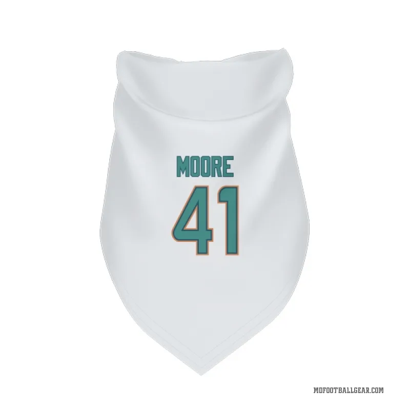 Louis Moore  White Miami Dolphins  Cat & Dog Pet Bandana