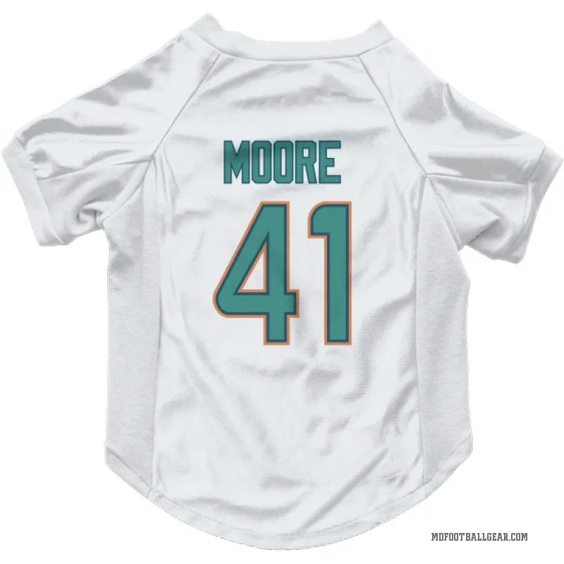 Louis Moore  White Miami Dolphins  Cat & Dog Pet Jersey