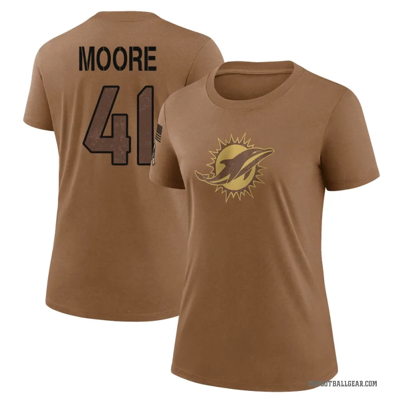 Louis Moore Women's Brown Miami Dolphins 2023 Salute To Service Performance T-Shirt