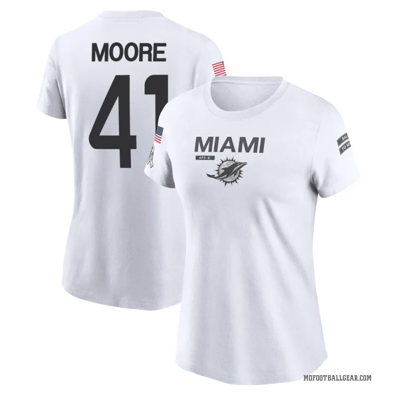 Louis Moore Women's White Miami Dolphins 2024 Salute to Service Performance T-Shirt