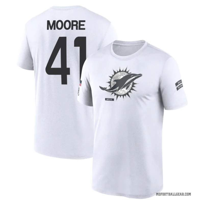 Louis Moore Youth White Miami Dolphins 2024 Salute to Service Performance T-Shirt