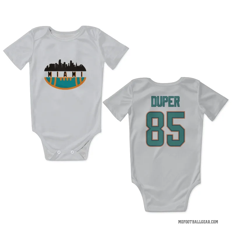 Mark Duper  White Miami Dolphins  Newborn & Infant Bodysuit