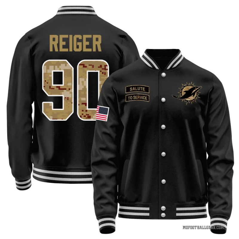 Mason Reiger Men's Black Miami Dolphins Salute to Service Sideline Performance Jacket