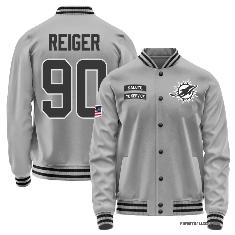 Mason Reiger Men's Gray Miami Dolphins Salute to Service Performance Jacket