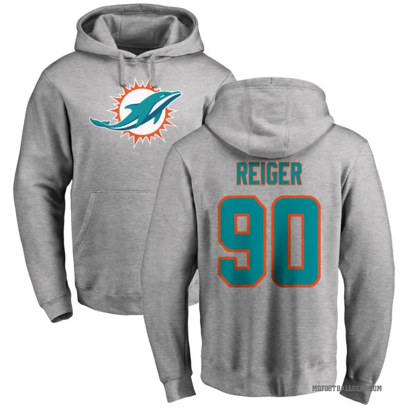 Mason Reiger Men's Miami Dolphins Pro Line Ash Logo Pullover Hoodie