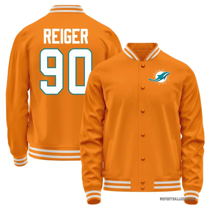 Mason Reiger Men's Orange Miami Dolphins Full-Snap Jacket