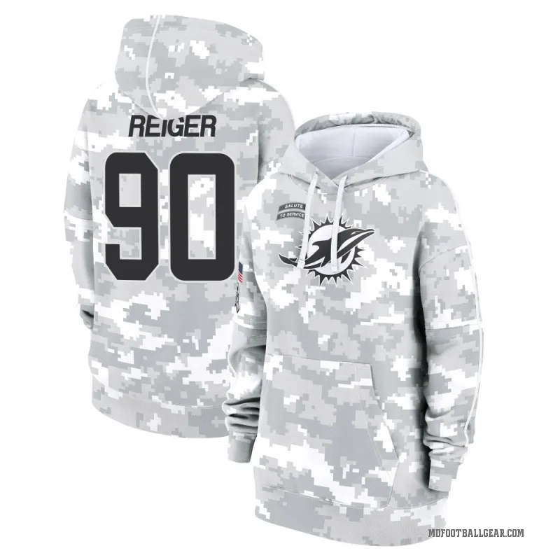 Mason Reiger Women's Camo Miami Dolphins Arctic 2024 Salute to Service Club Fleece Pullover Hoodie