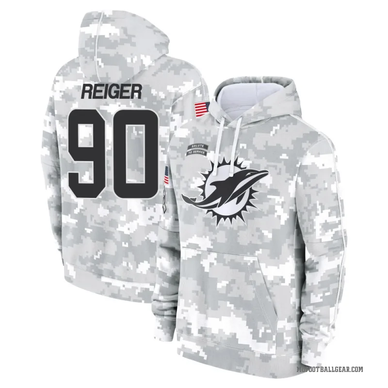 Mason Reiger Youth Camo Miami Dolphins Arctic 2024 Salute to Service Club Fleece Pullover Hoodie