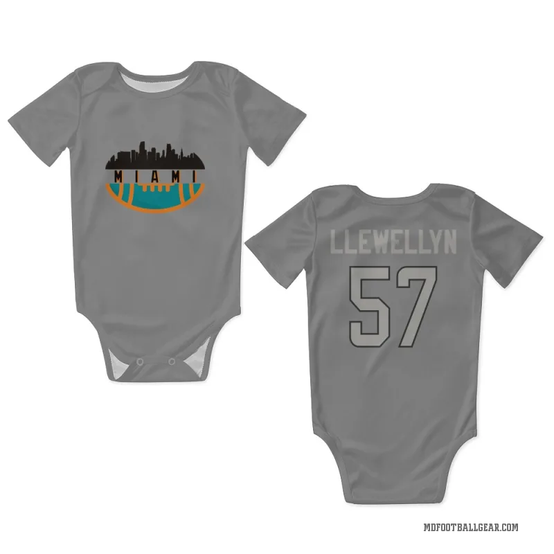 Max Llewellyn  Charcoal Miami Dolphins  Newborn & Infant Bodysuit