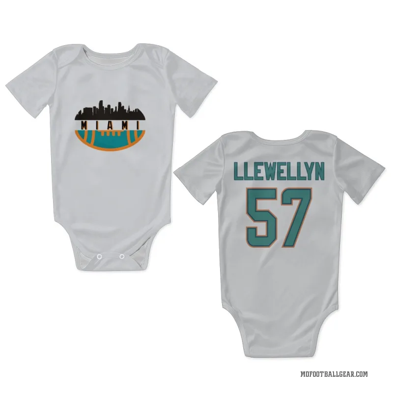Max Llewellyn  White Miami Dolphins  Newborn & Infant Bodysuit
