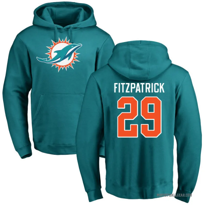 Minkah Fitzpatrick Men's Aqua Miami Dolphins Pro Line Logo Pullover Hoodie