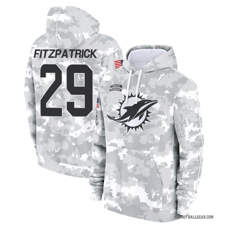 Minkah Fitzpatrick Men's Camo Miami Dolphins Arctic 2024 Salute to Service Club Fleece Pullover Hoodie