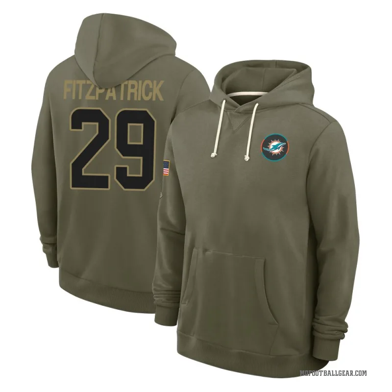 Minkah Fitzpatrick Men's Olive Miami Dolphins 2025 Salute to Service Hoodie