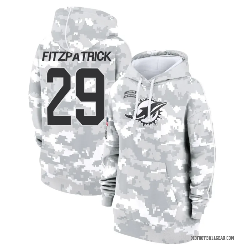 Minkah Fitzpatrick Women's Camo Miami Dolphins Arctic 2024 Salute to Service Club Fleece Pullover Hoodie