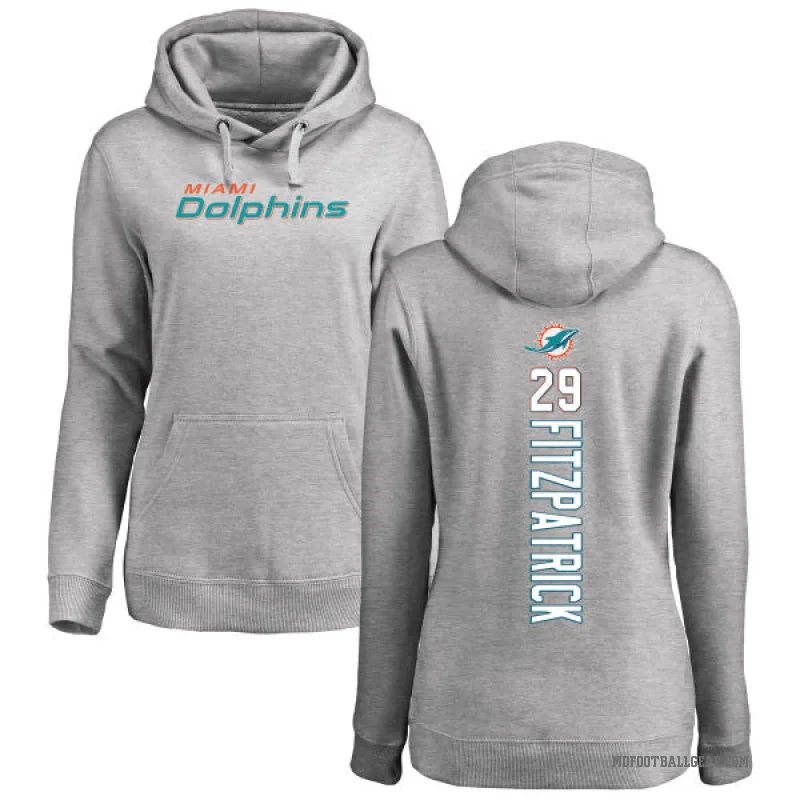 Minkah Fitzpatrick Women's Miami Dolphins Pro Line Ash Backer Pullover Hoodie