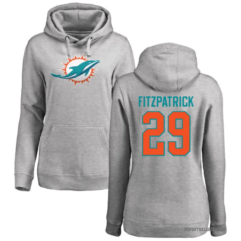 Minkah Fitzpatrick Women's Miami Dolphins Pro Line Ash Logo Pullover Hoodie