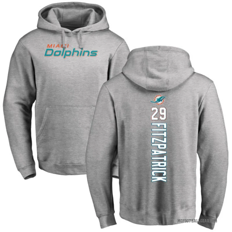 Minkah Fitzpatrick Youth Miami Dolphins Pro Line Ash Backer Pullover Hoodie