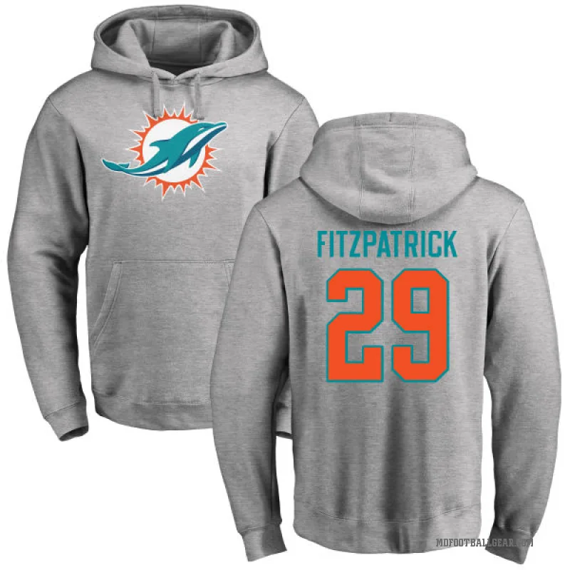 Minkah Fitzpatrick Youth Miami Dolphins Pro Line Ash Logo Pullover Hoodie