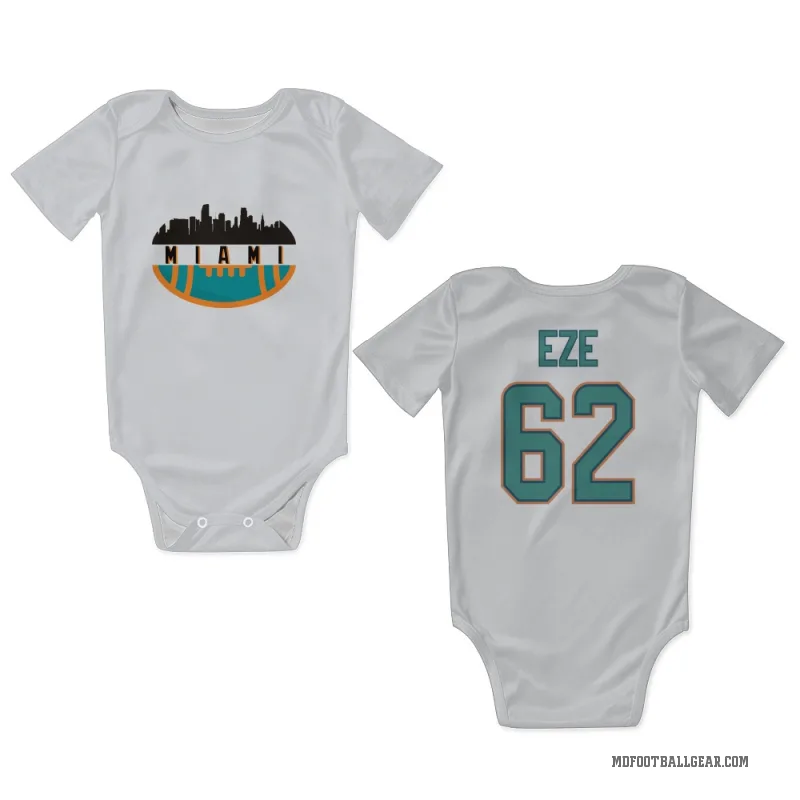 Obinna Eze  White Miami Dolphins  Newborn & Infant Bodysuit