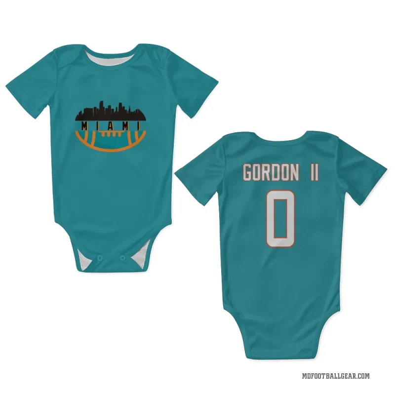 Ollie Gordon II  Aqua Miami Dolphins  Newborn & Infant Bodysuit