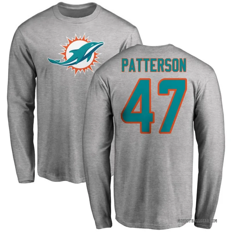 Riley Patterson Men's Ash Miami Dolphins Logo Long Sleeve T-Shirt -