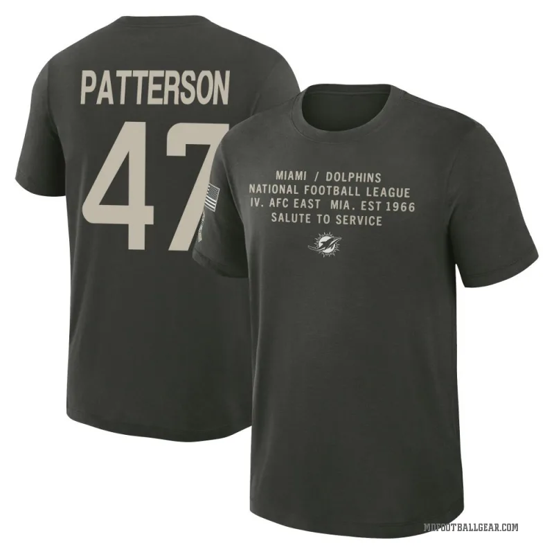 Riley Patterson Men's Green Miami Dolphins Dark/ 2025 Salute to Service Sideline Slub T-Shirt