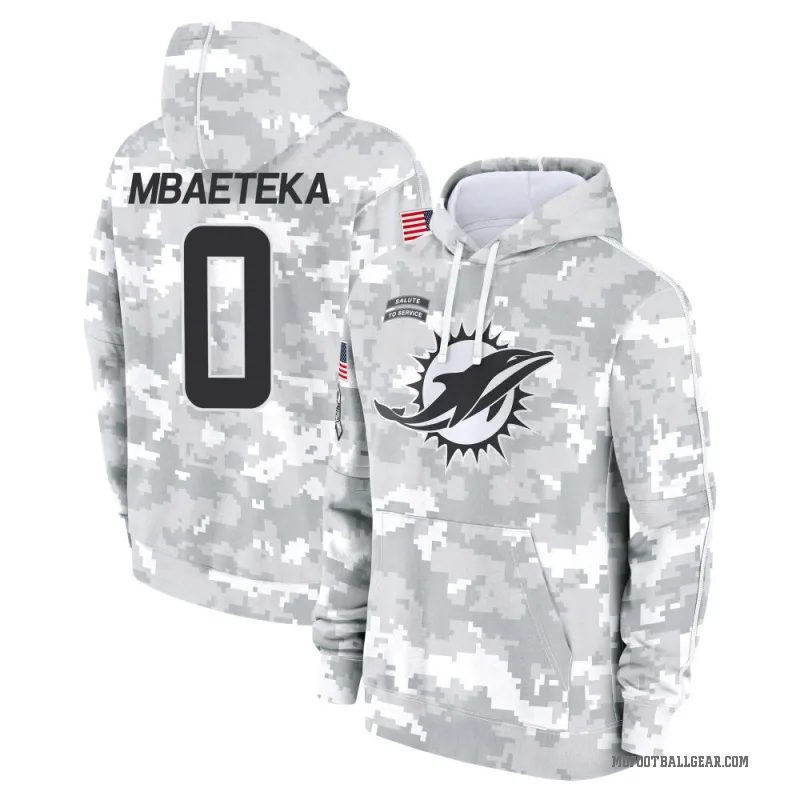 Roy Mbaeteka Men's Camo Miami Dolphins Arctic 2024 Salute to Service Club Fleece Pullover Hoodie