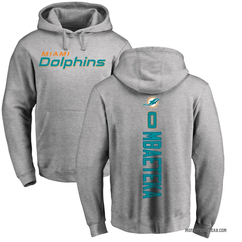 Roy Mbaeteka Men's Miami Dolphins Pro Line Ash Backer Pullover Hoodie