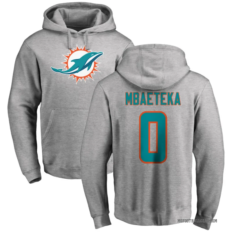 Roy Mbaeteka Men's Miami Dolphins Pro Line Ash Logo Pullover Hoodie
