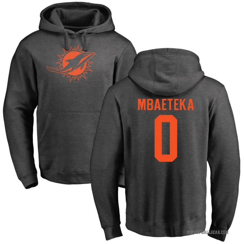 Roy Mbaeteka Men's Miami Dolphins Pro Line by Branded Ash One Color Pullover Hoodie