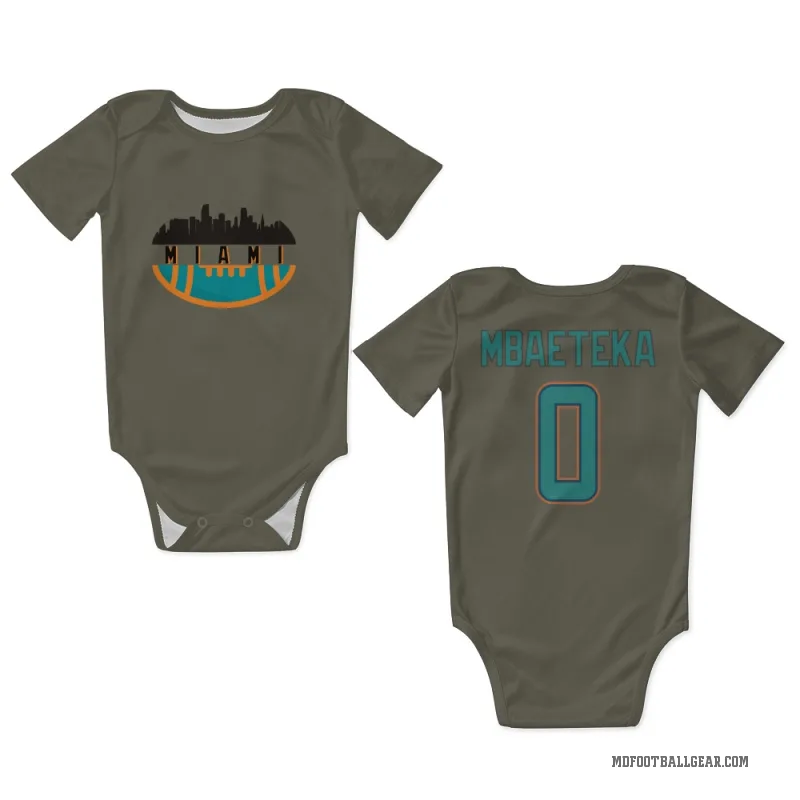 Roy Mbaeteka  Olive Miami Dolphins  Newborn & Infant Bodysuit