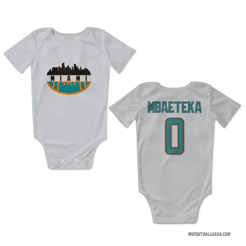 Roy Mbaeteka  White Miami Dolphins  Newborn & Infant Bodysuit