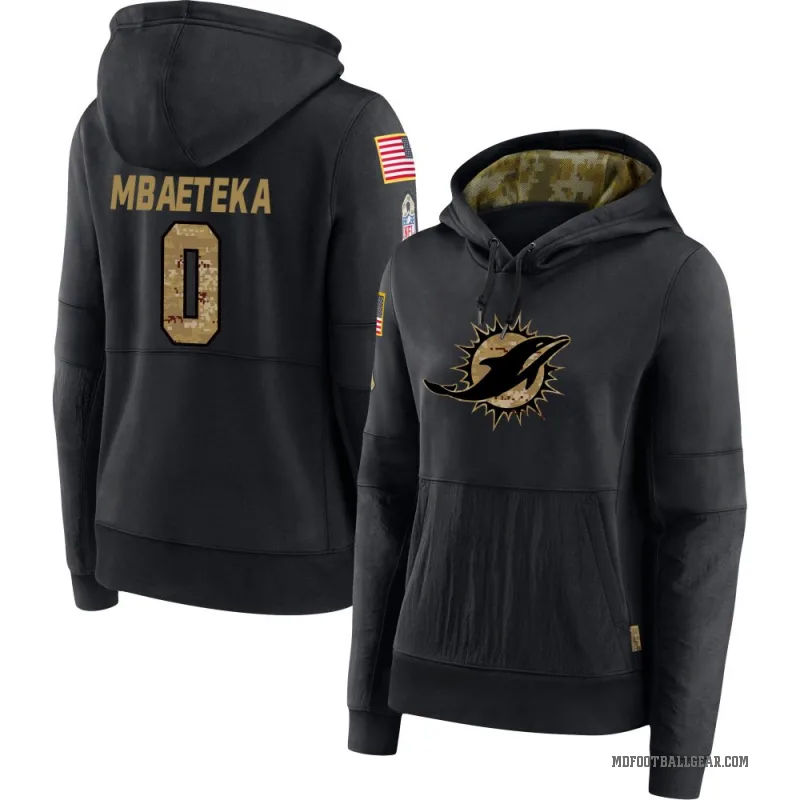 Roy Mbaeteka Women's Black Miami Dolphins 2020 Salute to Service Sideline Performance Pullover Hoodie