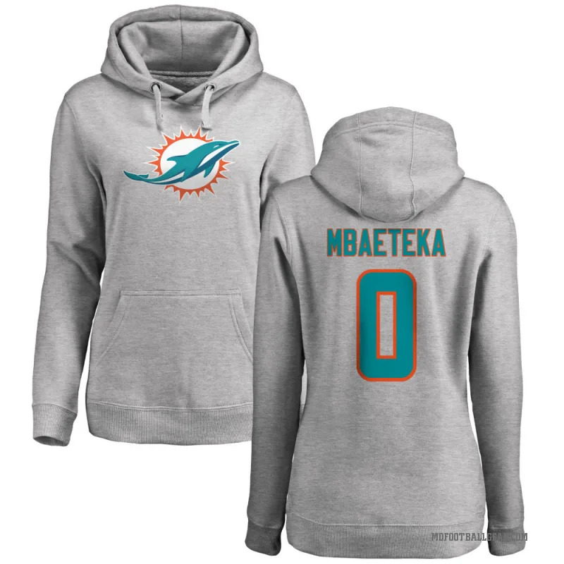 Roy Mbaeteka Women's Miami Dolphins Pro Line Ash Logo Pullover Hoodie