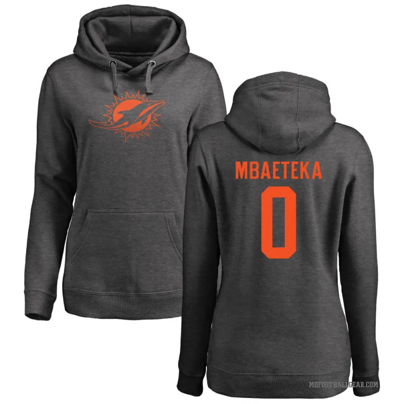 Roy Mbaeteka Women's Miami Dolphins Pro Line by Branded Ash One Color Pullover Hoodie