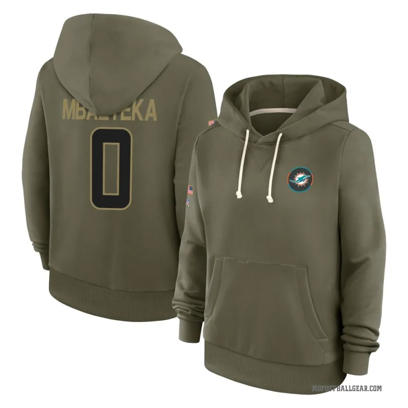 Roy Mbaeteka Women's Olive Miami Dolphins 2025 Salute to Service Hoodie