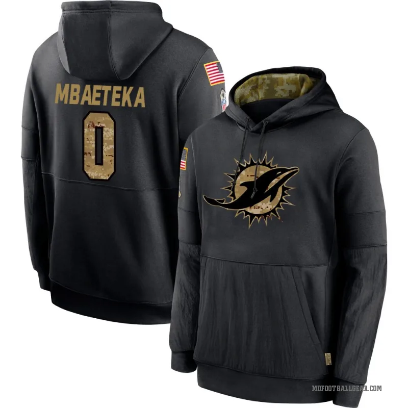 Roy Mbaeteka Youth Black Miami Dolphins 2020 Salute to Service Sideline Performance Pullover Hoodie