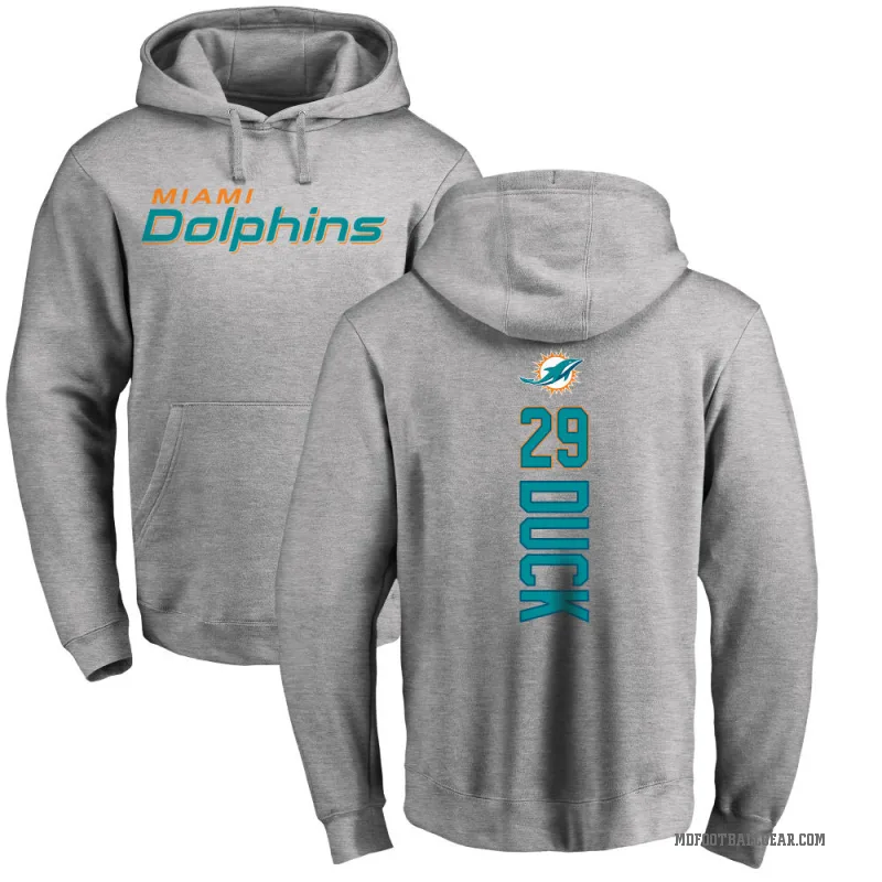 Storm Duck Men's Miami Dolphins Pro Line Ash Backer Pullover Hoodie