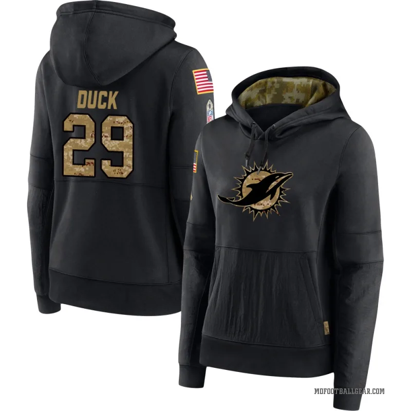 Storm Duck Women's Black Miami Dolphins 2020 Salute to Service Sideline Performance Pullover Hoodie