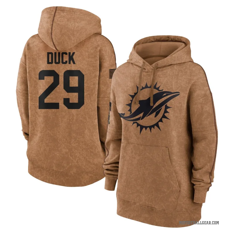 Storm Duck Women's Brown Miami Dolphins 2023 Salute To Service Pullover Hoodie