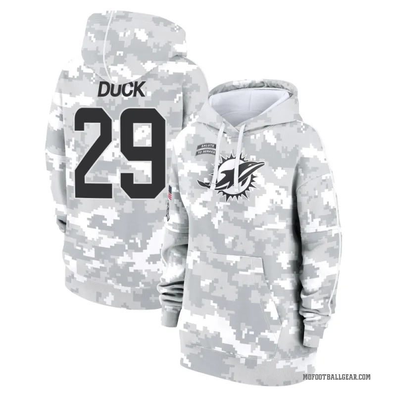 Storm Duck Women's Camo Miami Dolphins Arctic 2024 Salute to Service Club Fleece Pullover Hoodie
