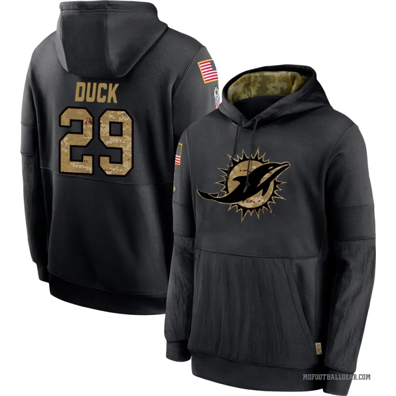Storm Duck Youth Black Miami Dolphins 2020 Salute to Service Sideline Performance Pullover Hoodie