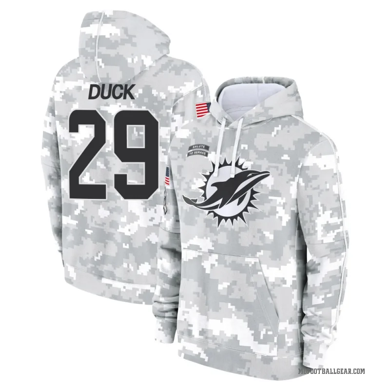 Storm Duck Youth Camo Miami Dolphins Arctic 2024 Salute to Service Club Fleece Pullover Hoodie