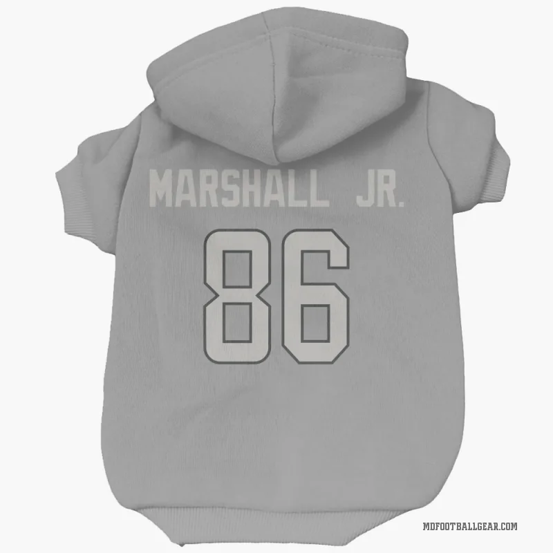 Terrace Marshall Jr.  Charcoal Miami Dolphins  Cat & Dog Pet Hoodie