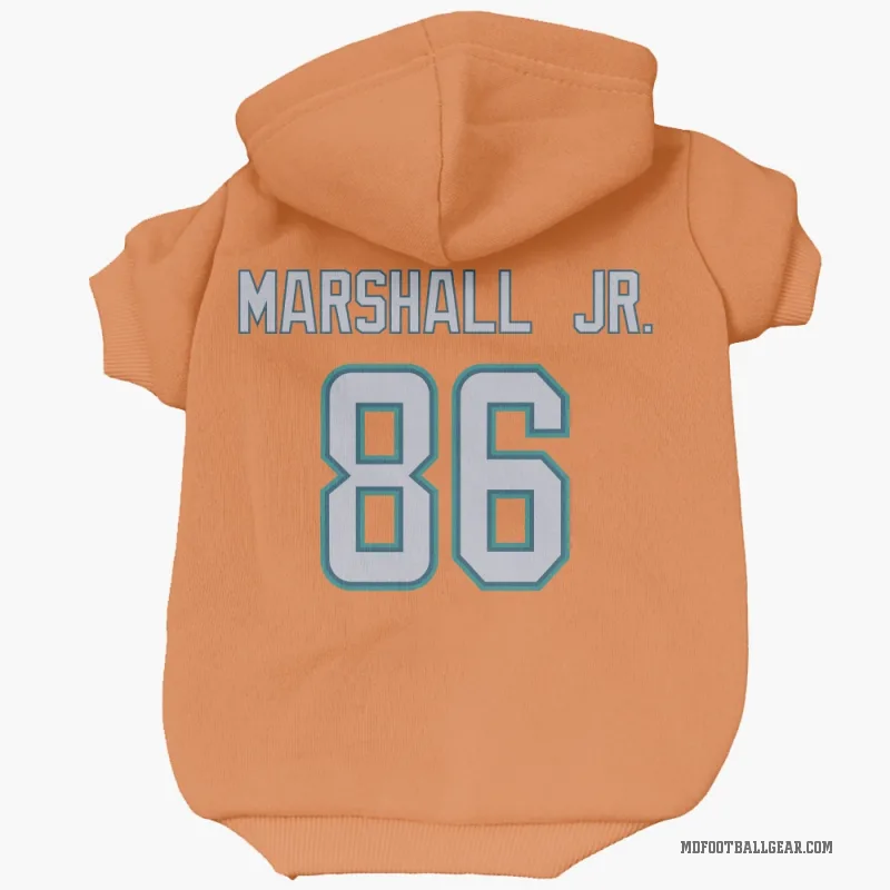 Terrace Marshall Jr.  Orange Miami Dolphins  Cat & Dog Pet Hoodie