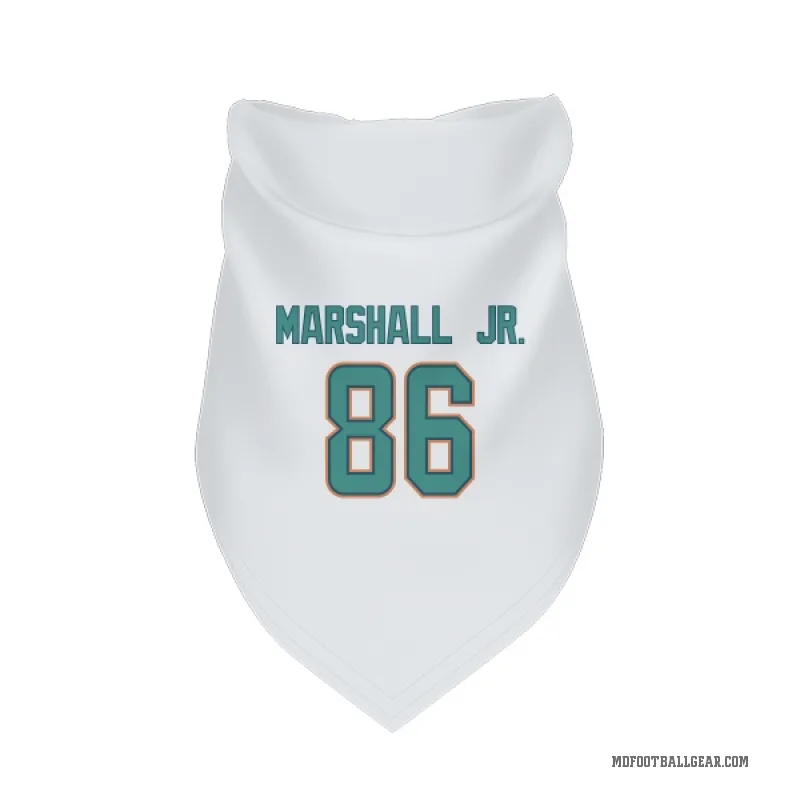 Terrace Marshall Jr.  White Miami Dolphins  Cat & Dog Pet Bandana