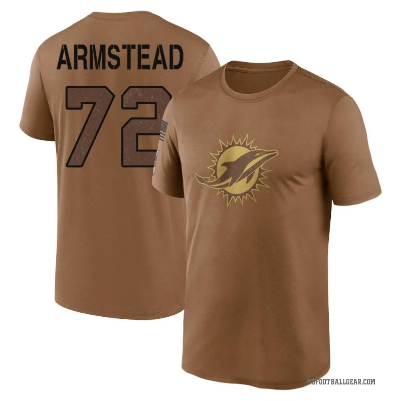 Terron Armstead Men's Brown Miami Dolphins 2023 Salute To Service Performance T-Shirt