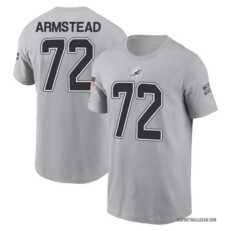 Terron Armstead Men's Gray Miami Dolphins 2024 Salute to Service T-Shirt